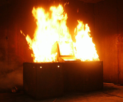 Office desk fire - sample picture
